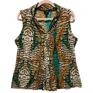 EUC East 5th Pullover Sleeveless Top with Layered V-Neck 11104